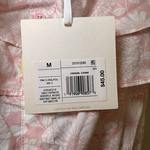 Lisa Marie Fernandez Dress Medium Pink Floral Ruffle Off Shoulder Button - Picture 8 of 10